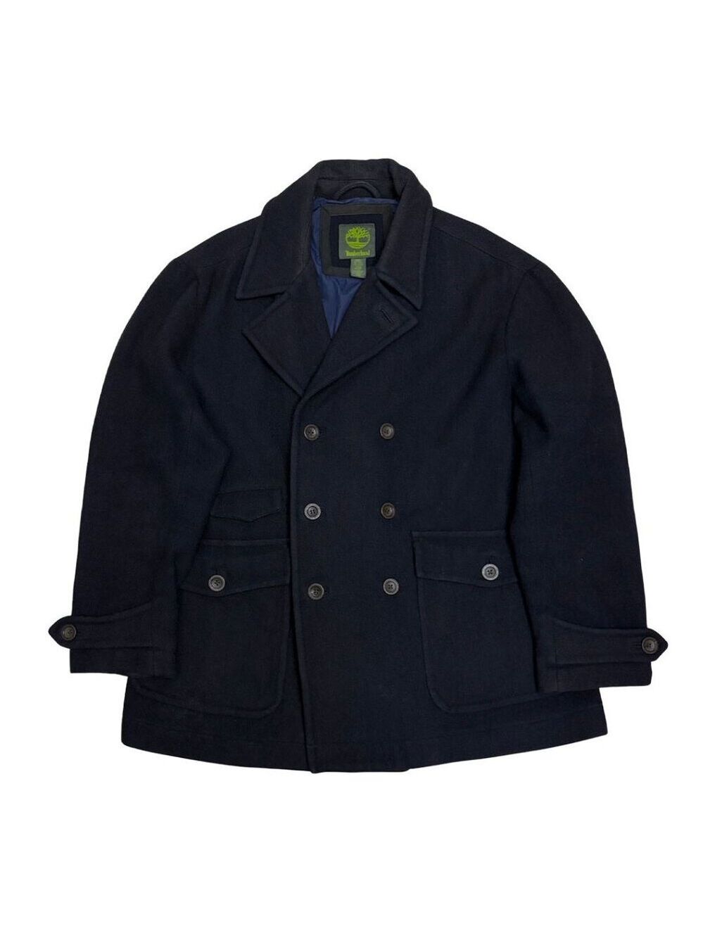 TIMBERLAND Wool Blend Business Casual Winter Lined Pea Coat Mens 2XL